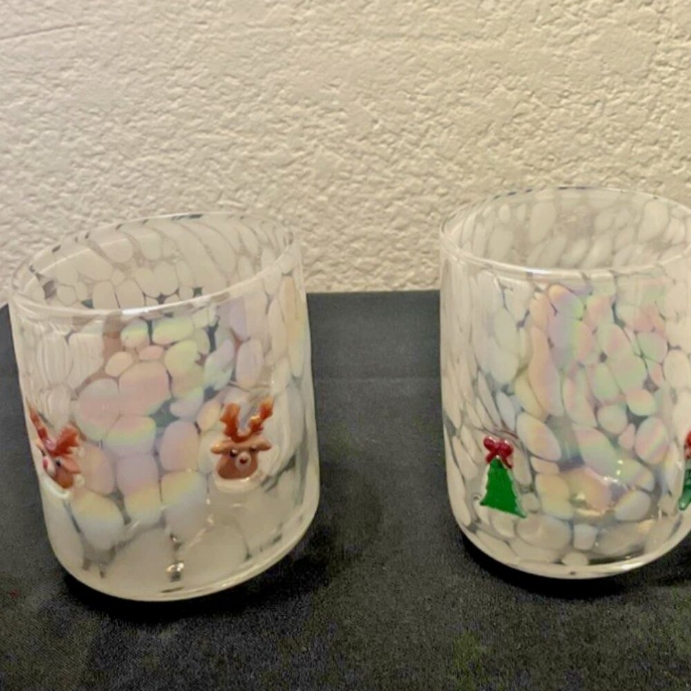 Anthropologie Holiday Icon Juice Glass - Reindeer, Xmas Tree, or Gingerbread
